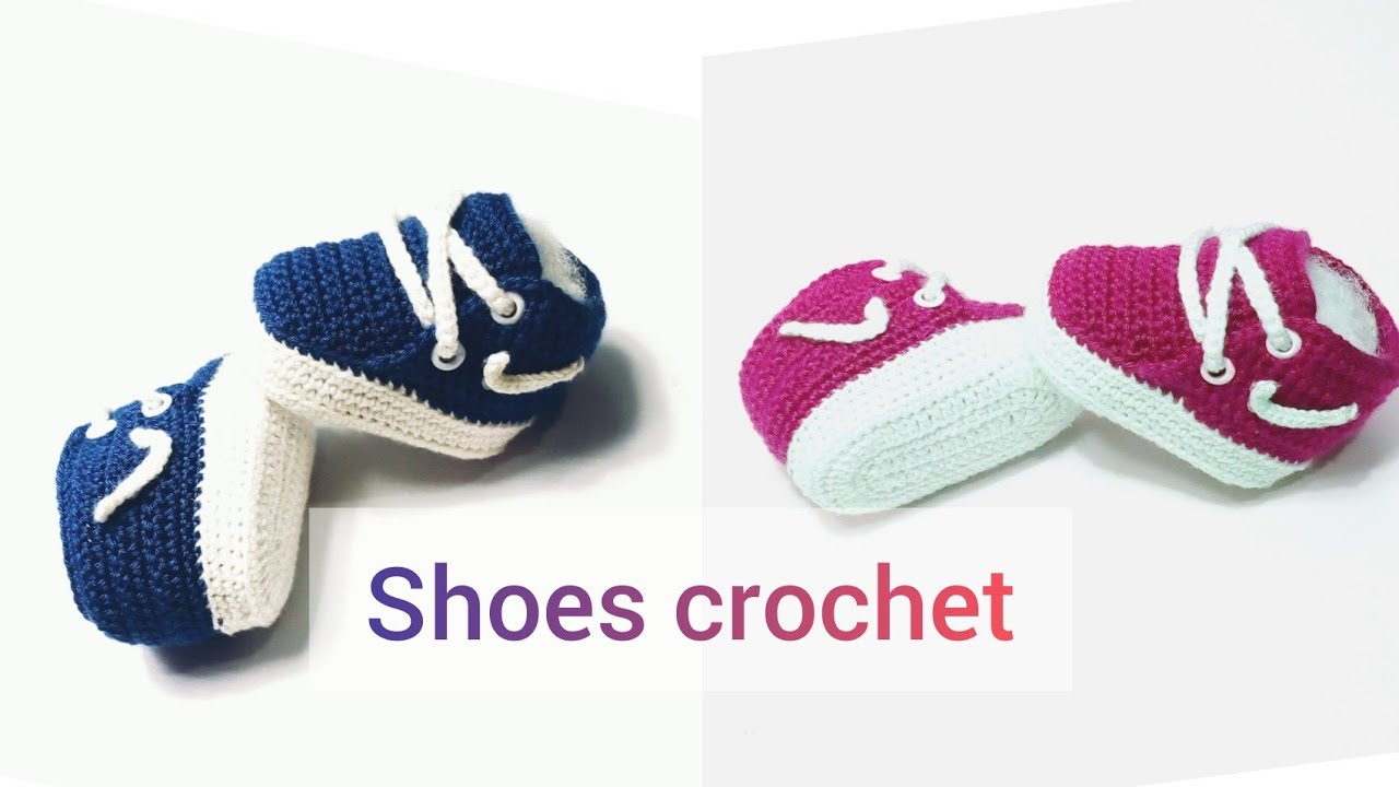 شوز نايك كروشيه 2 How to make baby shoes YouTube