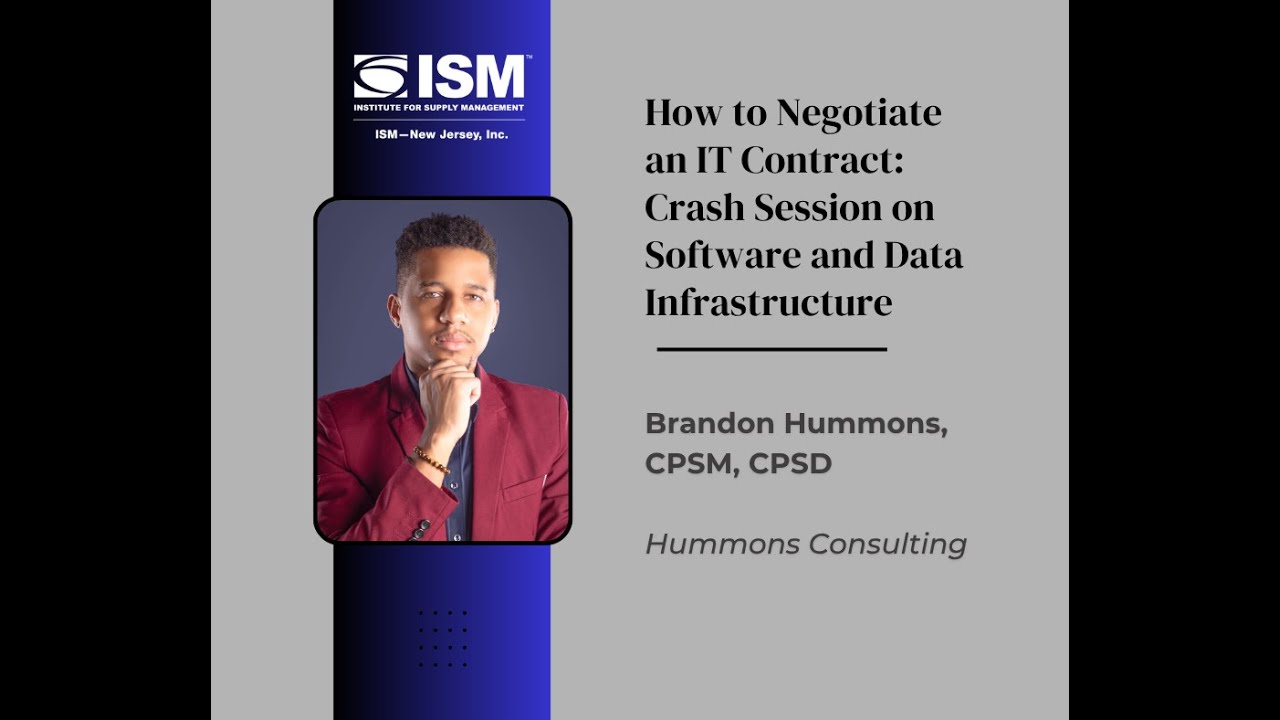 How to Negotiate an IT Contract: Crash Session on Software and Data Infrastructure
