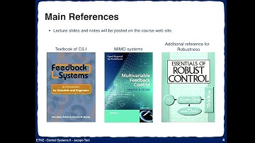 Lecture  1 - Control Systems II, ETH Zurich(Spring 2018)