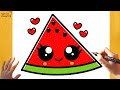 How to Draw a Kawaii Watermelon ???? Easy Drawing For Kids 