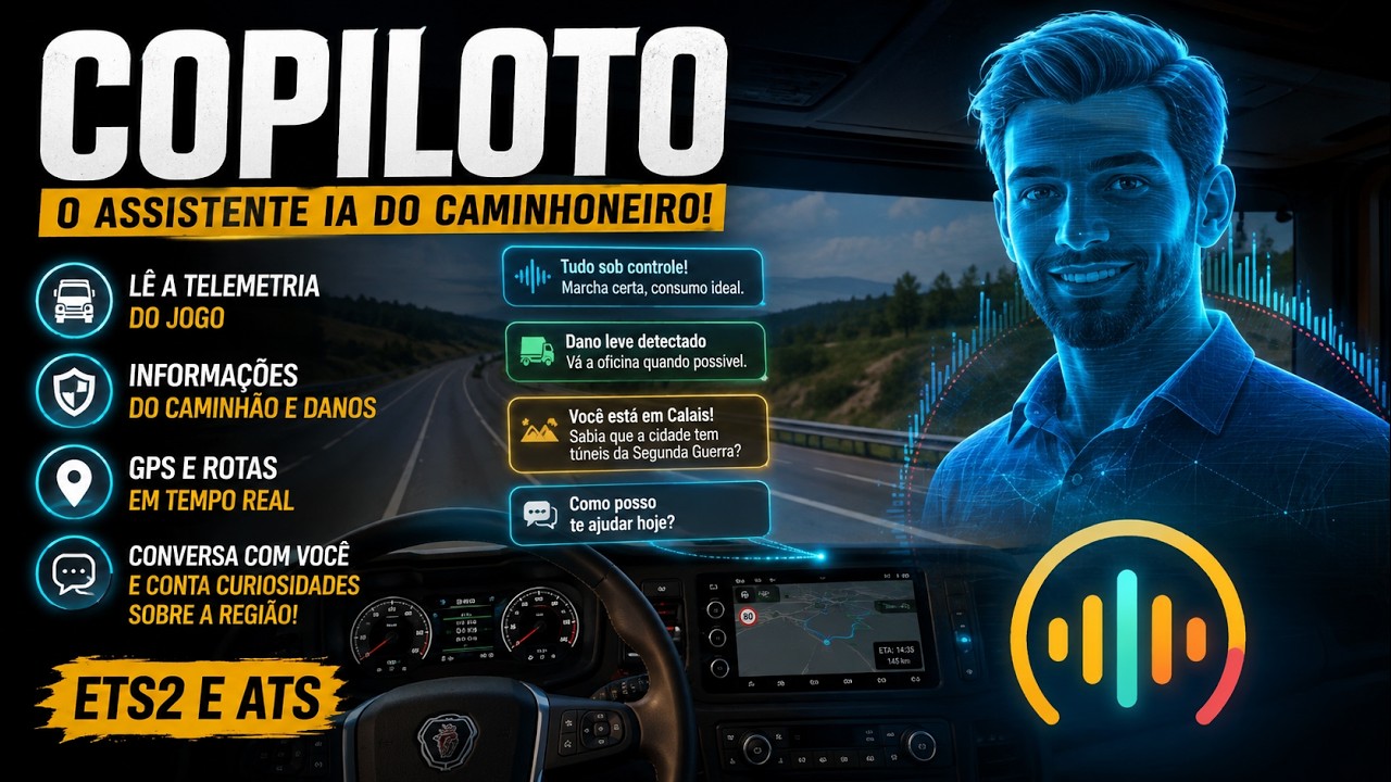O Magrobott mostrando o Copiloto em uso no Euro Truck Simulator 2