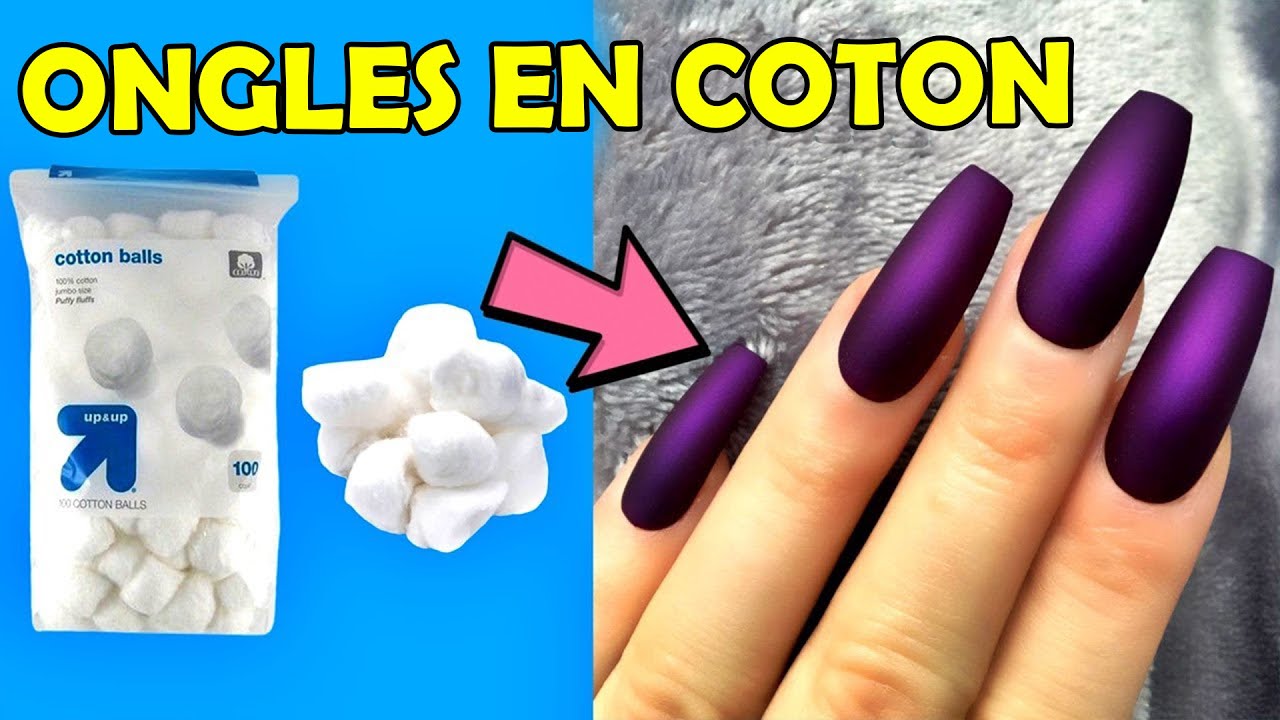 3 BRICOLAGE - COMMENT FAIRE DES FAUX ONGLES À PARTIR DE COTON À LA MAISON -  3 MANIÈRES DIFFÉRENTES 