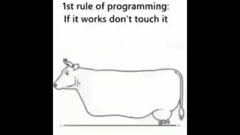 first rule of programming if it works don