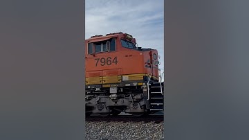 NS 282 rolls by Duncan, SC with a BNSF Pumpkin Duo! #trains #bnsf #norfolksouthern #pumpkin