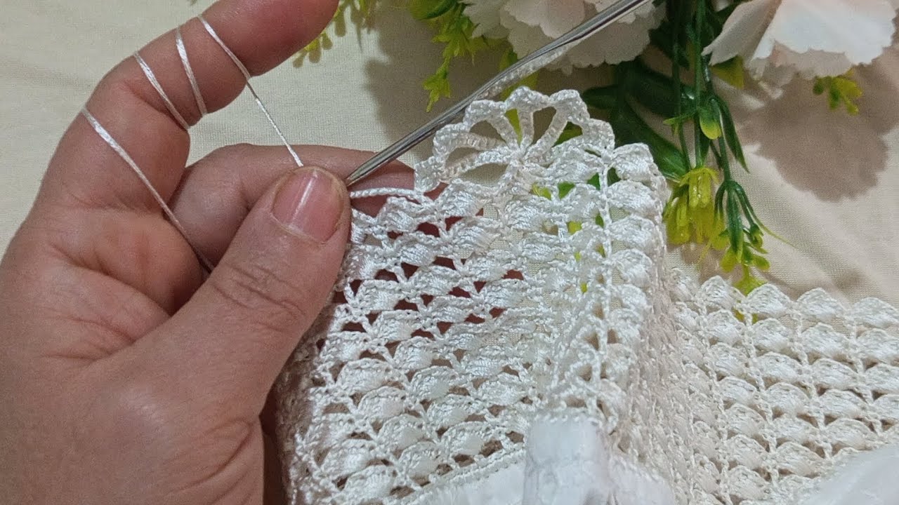 crochet الجزء الثاني ديال الكم بعمل الصدفة تقنية في الضرس فوق الصدفة باش تجيك الخدمة متقونة