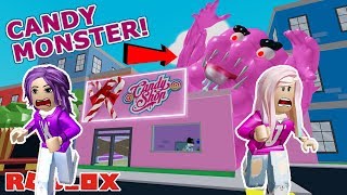 ATTACK OF THE CANDY MONSTER! / Roblox: Escape the Candy Shop Obby! 🍭🍫🍬 screenshot 1