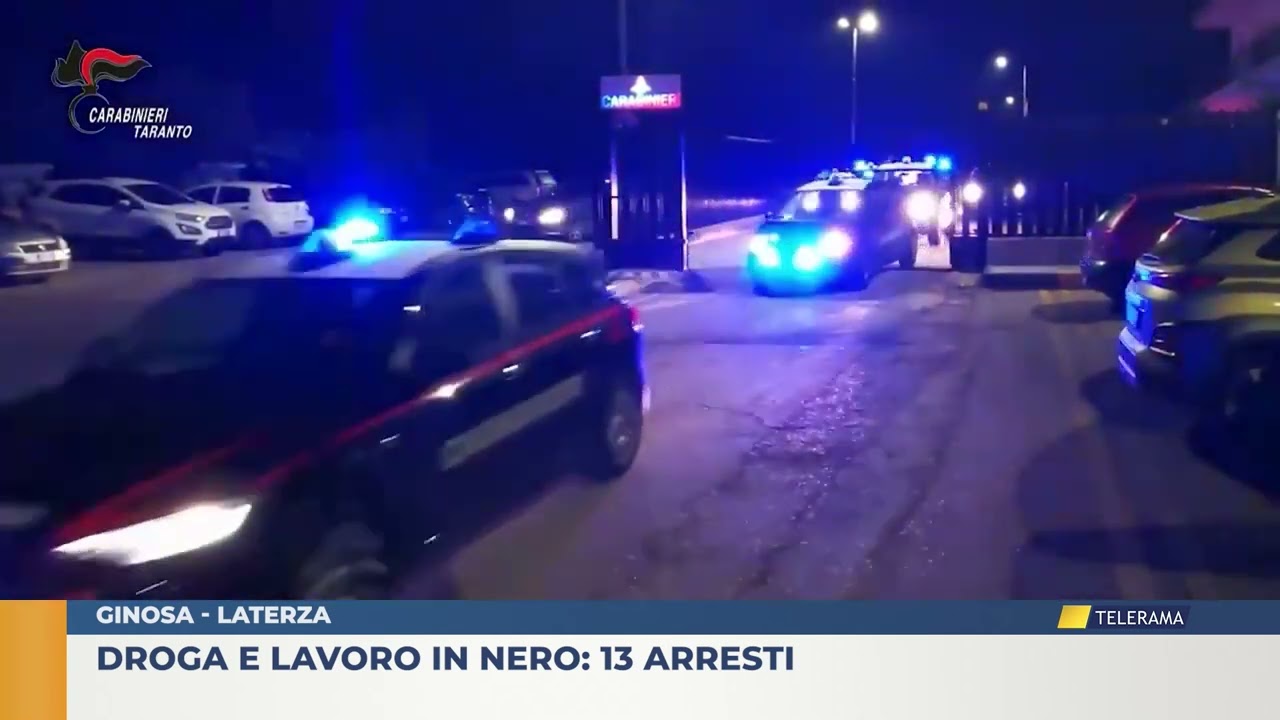 Ginosa - Laterza.  Droga e lavoro nero: 13 arresti-