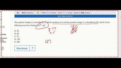 Div 1- The positive integer q is divisible by 15. If the product of q and the positive integer x is-