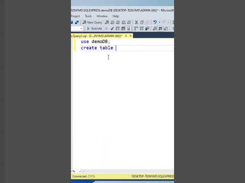 Create Table in Microsoft SQL SERVER #mssql #database #viral #trending #ytshorts  #microsoft