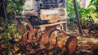 Garden tiller restoration | Restoration Old Agricultural Machinery Japan