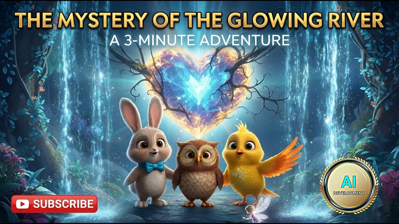 Glowing River Mystery 🌊✨ | 3 Minute Kids Adventure Story #moralstory #animationvideo
