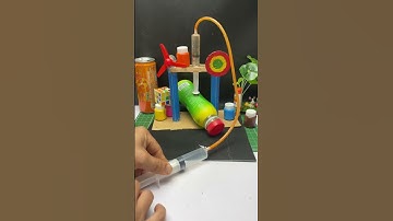 Hydraulic pressure machine project #hydraulic #science #project #experiment #tech #dcmotor #shorts