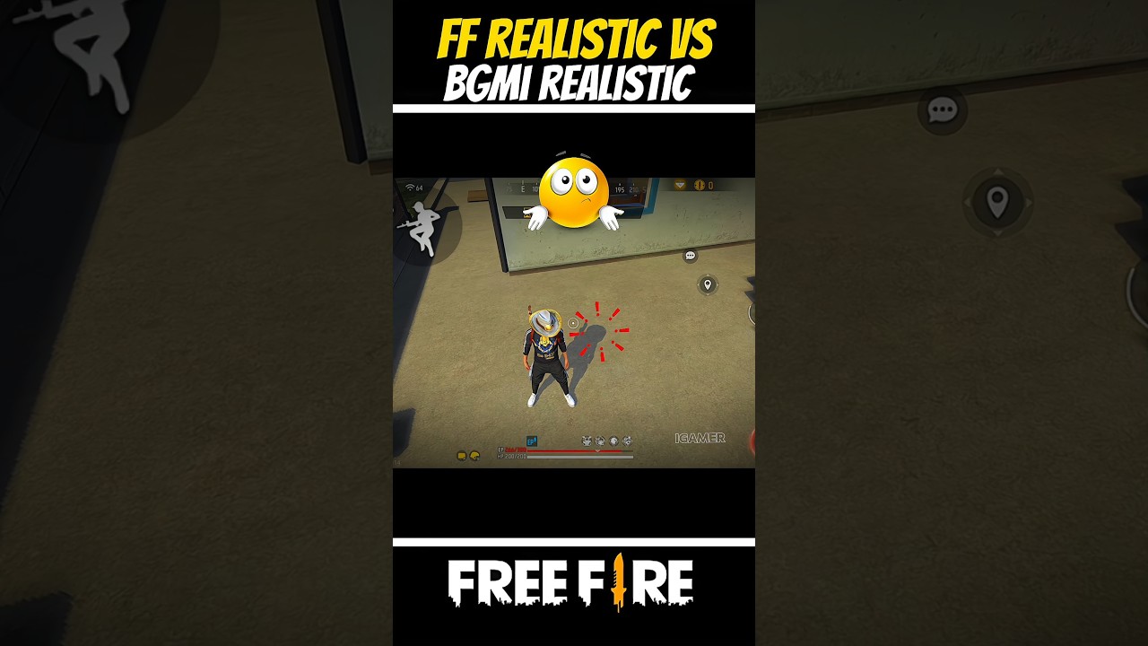 Ff Realistic ☠️ Vs Bgmi Realistic 🤡 🤯- 