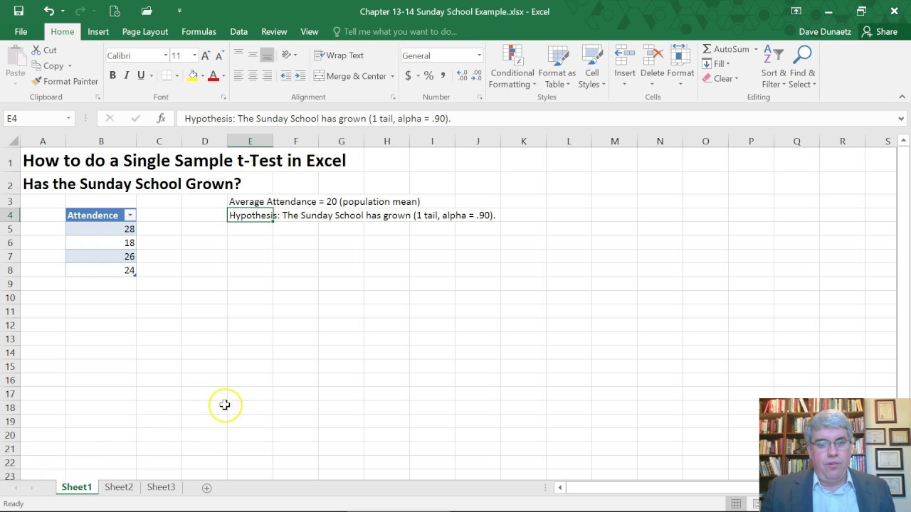 How To Perform A One-Sample T-Test In Excel