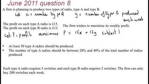 FMSP Revision Videos: Edexcel D1 Jun 2011 8 - Linear Programming