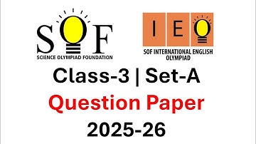 IEO English Olympiad Class 3 Question Paper Set A 2025-26