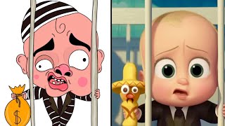 The Boss Baby Funny Memes Baby Vomit Fountain Scene Drawing By Funny Art