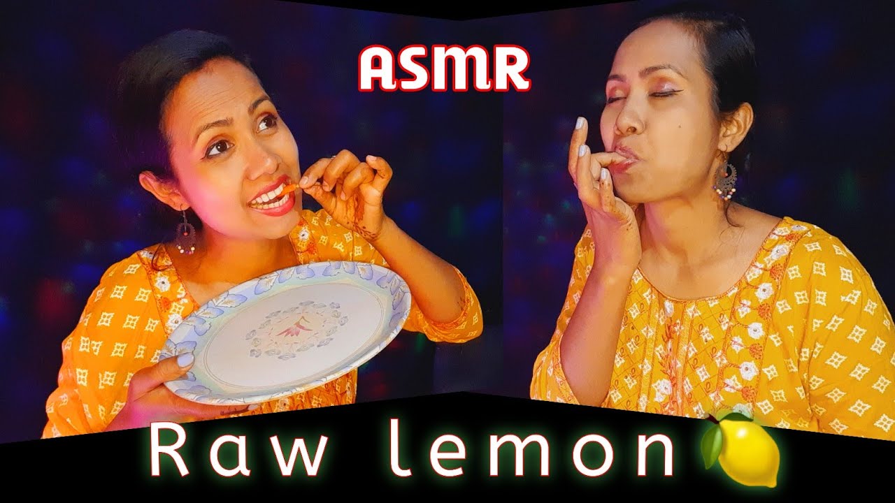 Asmr Hindi | Eating  | Eating raw lemon 🍋 roleplay | mouth sounds asmr