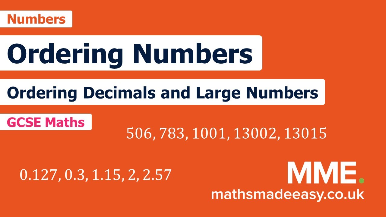 ordering numbers worksheets questions and revision mme