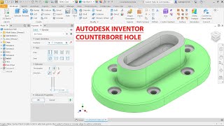 Autodesk Inventor 2024 Tutorial Counterbore Hole by CAD CAM TUTORIAL BY MAHTABALAM 2,383 views 3 weeks ago 9 minutes, 47 seconds