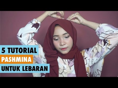 TUTORIAL PASHMINA LEBARAN GAMPANG + CEPET BANGET, BISA SEMUA BAHAN HIJAB  YouTube