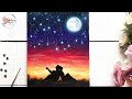 A Romantic couple under the Stars Painting for Beginners