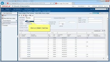 Accessing Item Ledger   JDE E1 91   Inventory Management
