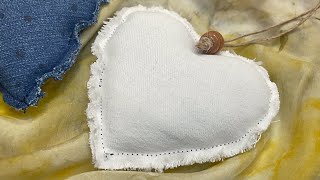 Recycled Jeans and Fabric Heart Tutorial - Very COOL and EASY to Make