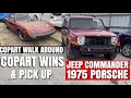 Copart Win Pick Up, Copart Walk Around, 1975 Porsche, Jeep Commander, and More