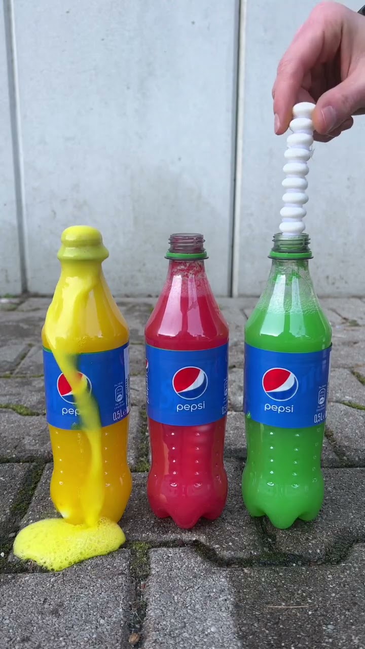 Coca Cola, Fanta, Sprite und Mentos |  #Experiments #Shorts