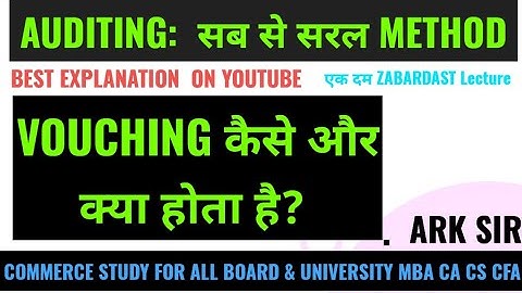 Points to be Considereing In Vouching  Importance SYBCOM sem 4 LEARN AUDITING FY BAF SEM 1