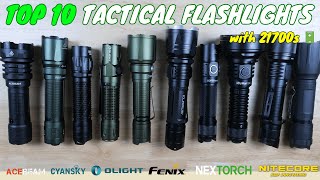 TOP 10 Tactical Flashlights with 21700s  (Acebeam vs Olight vs Fenix vs Nitecore v Klarus v Brinyte) screenshot 3