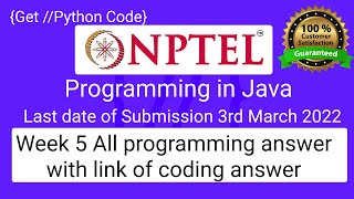 NPTEL Programming in Java week 5 all 5 programming assignment answer with code link Nptel Programming In Java Week 5 All 5 Programming Assignment Answer With Code Link