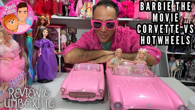 Carro Hot Wheels RC Corvette Rosa com Controle Remoto do Filme