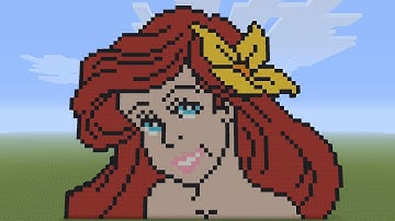 MInecraft Pixel Art - Ariel The Little Mermaid Head