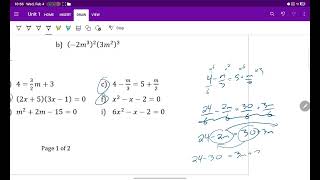 MHF4U Prerequisite Review