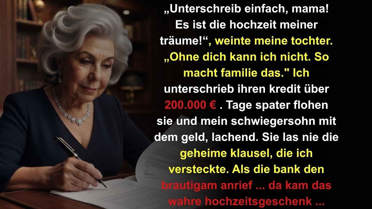 An einem Dienstag, in meiner Küche, schob meine Tochter mir den Kreditvertrag über den Tisch. „Nur die Firma Mama, es ist die Hochzeit meiner Träume“, sagte sie unter Tränen. Ich unterschrieb –...