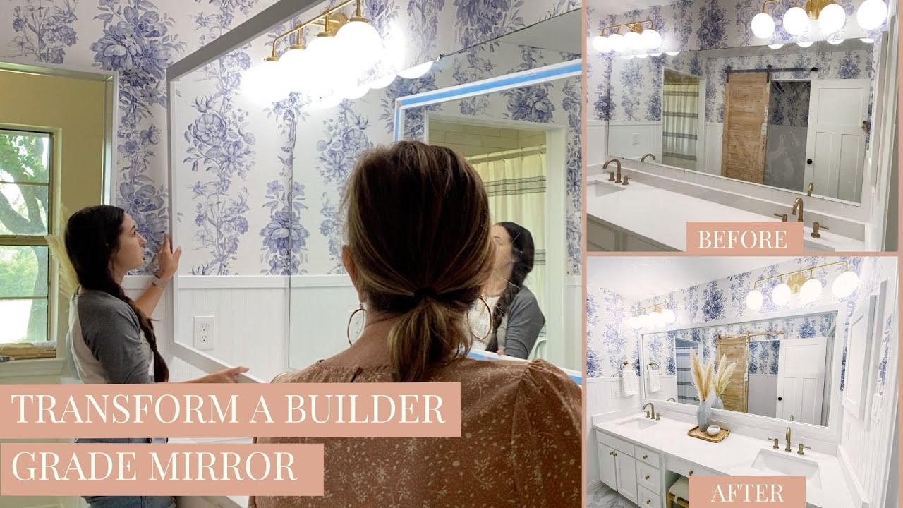 How to Frame a Builder-Grade Mirror - The Turquoise Home