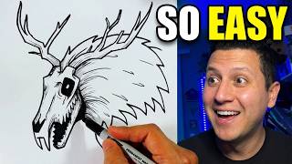 Drawing a Wendigo FOR BEGINNERS | Step by Step Process