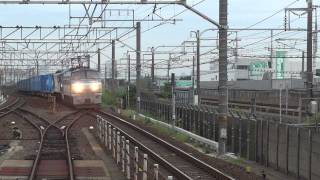 【HD】EF66-129+EF210-105 貨物列車(950レ EF66+EF210重連 青ワム)大高駅