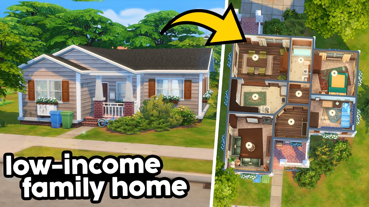 Low-Income Family Home // The Sims 4 Speed Build
