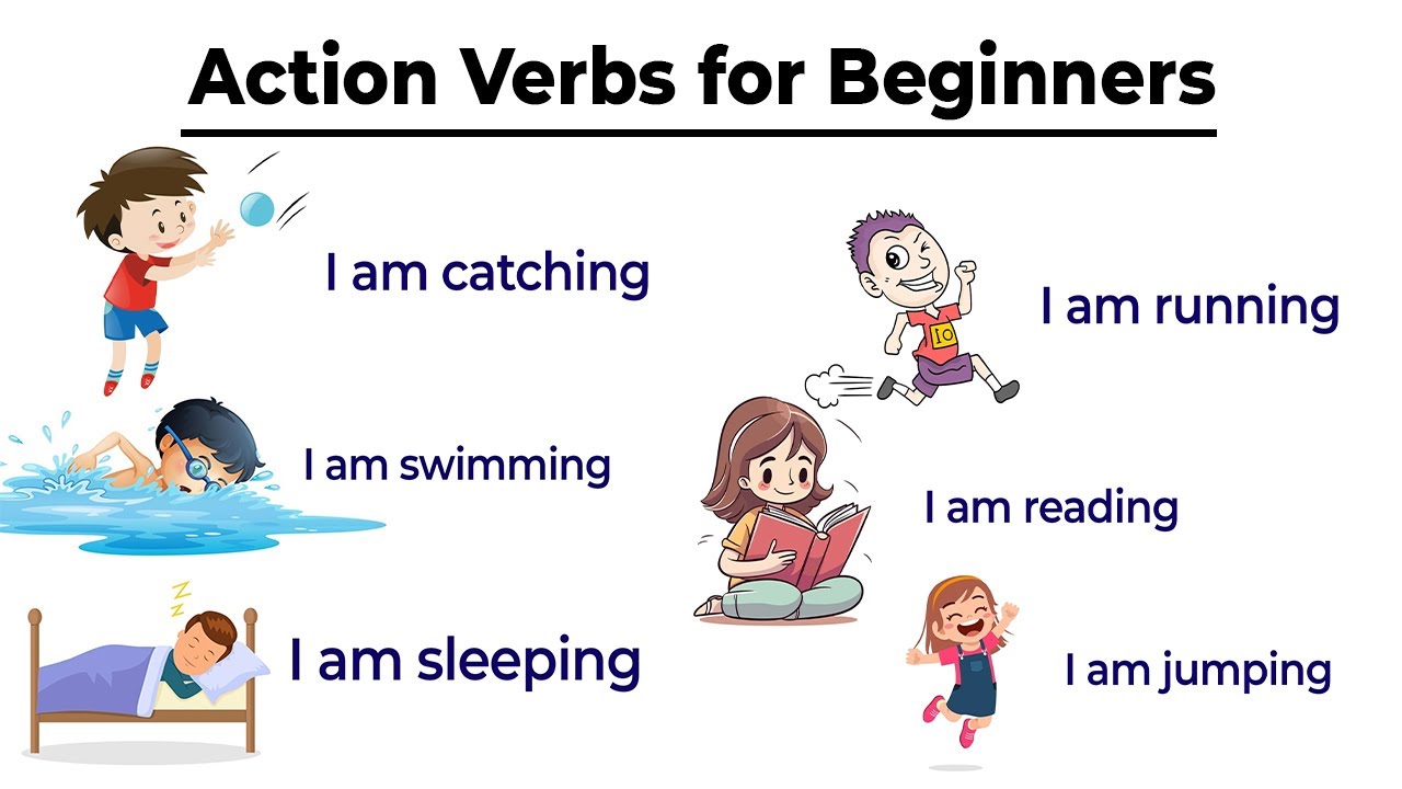 Learn Action Verbs and Sentences | Easy English for Kids - YouTube