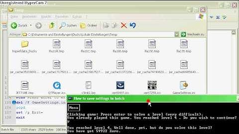 How to save (game) settings in batch
