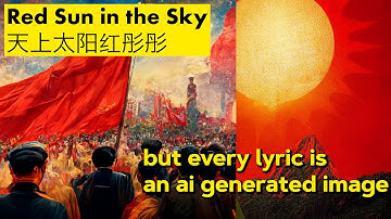 Chinese Patriotic Song 天上太阳红衫衫 / Red Sun in the Sky - but every lyric is an AI generated image