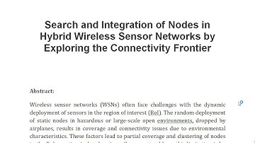 Search and Integration of Nodes in Hybrid Wireless Sensor Networks by Exploring the Connectivity Fro