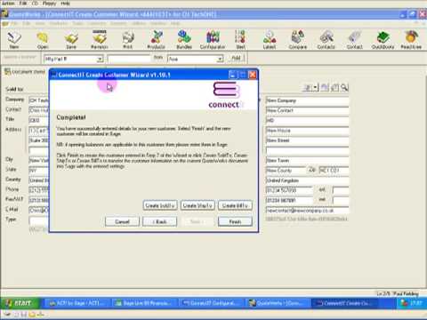 ConnectIt-Sage Create Customer Wizard - YouTube