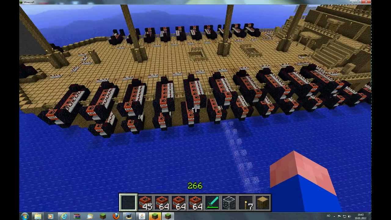 Minecraft my pirate ship whit cannons - YouTube