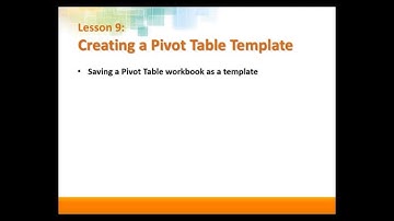 Pivot Table Templates in Excel 2013