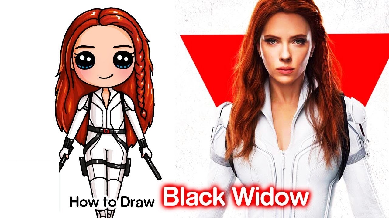How to Draw Black Widow Marvele || Cómo dibujar a la viuda negra Marvele -  thptnganamst.edu.vn