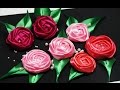 DIY crafts Flower making. How to make satin ribbon roses / DIY ribbon flowers tutorial / Julia DIY